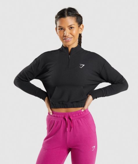 Women's Gymshark Training Pippa Sweatshirts Black | NZ 2AKWLF